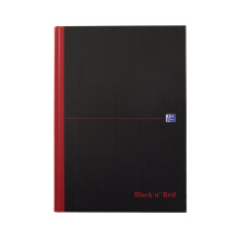 Oxford Black n' Red A4 Hardback Casebound Notebook, Ruled with Double Cash, 192 Page, 1 Notebook