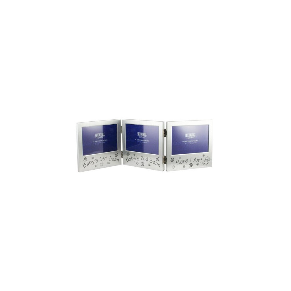 Baby Triple Ultrasound Scan Photo Frame 5" X 3" Black Shudehill-Giftware