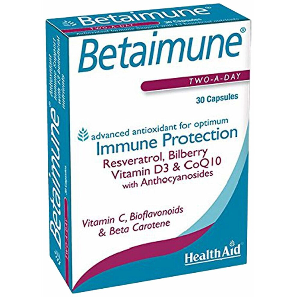 HealthAid Betaimune - Resveratrol, Mixed Carotenoids, Pine Bark -30 Capsules