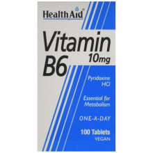 HealthAid Vitamin B6 (Pyridoxine HCl) 10mg - 100 Tablets
