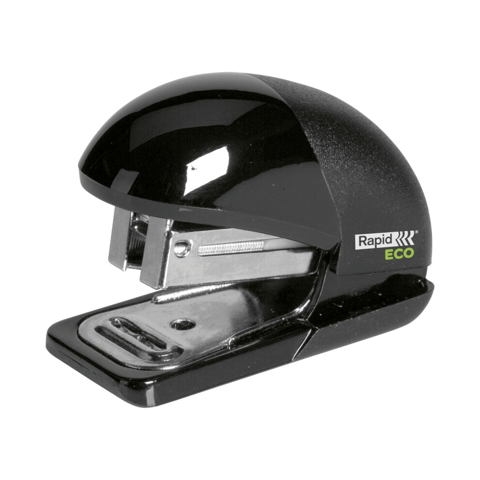 Rapid 24846201 Fashion ECO Mini Stapler, Recycled Plastic body, Uses Staples 24/6 and 26/6, Black, 10 Sheet Capacity