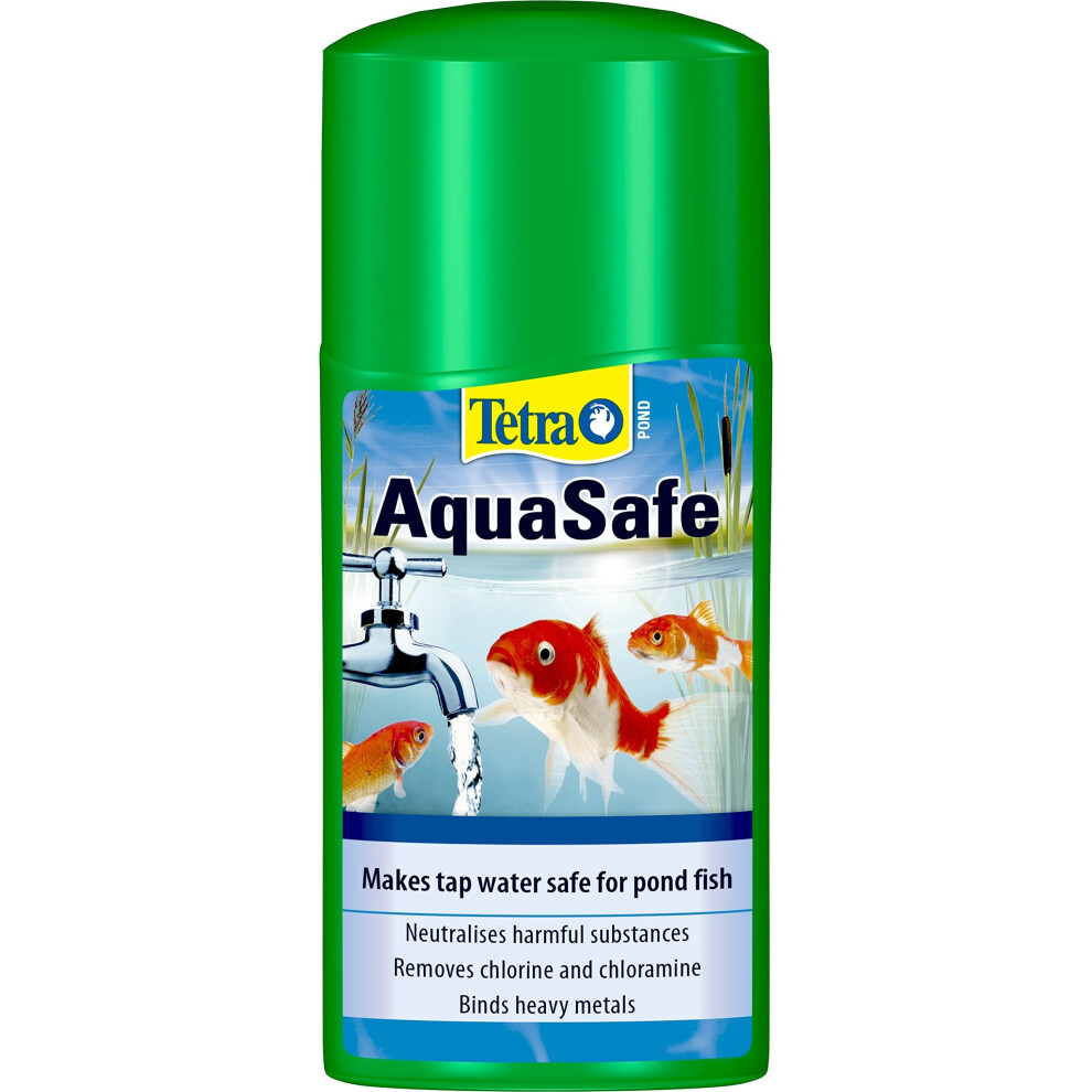 Tetra Pond AquaSafe, Makes Tap Water Safe for Pond Fish, 250 ml
