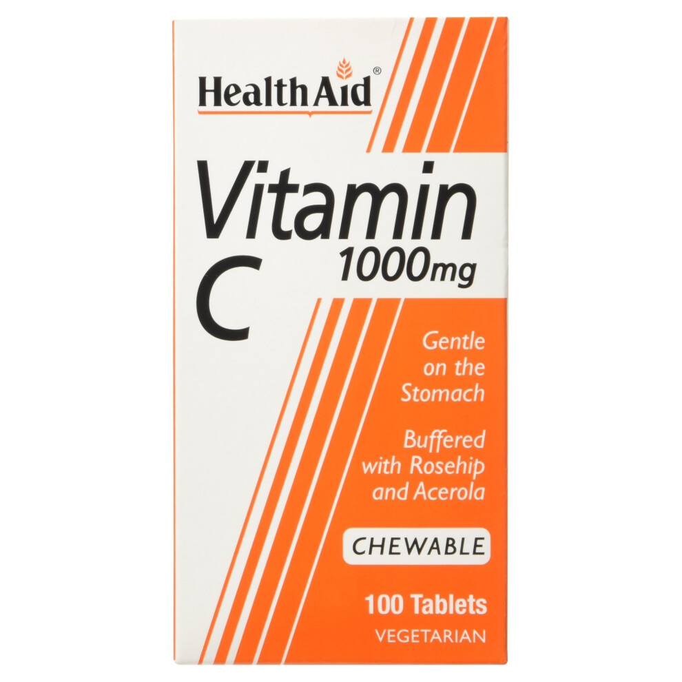 HealthAid Vitamin C - Chewable, 100 Vegetarian Tablets, 1000 Mg