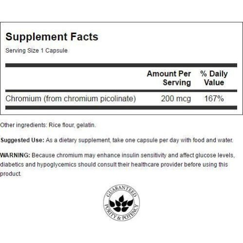 Swanson Chromium Picolinate (200mcg, 100 Capsules) 1