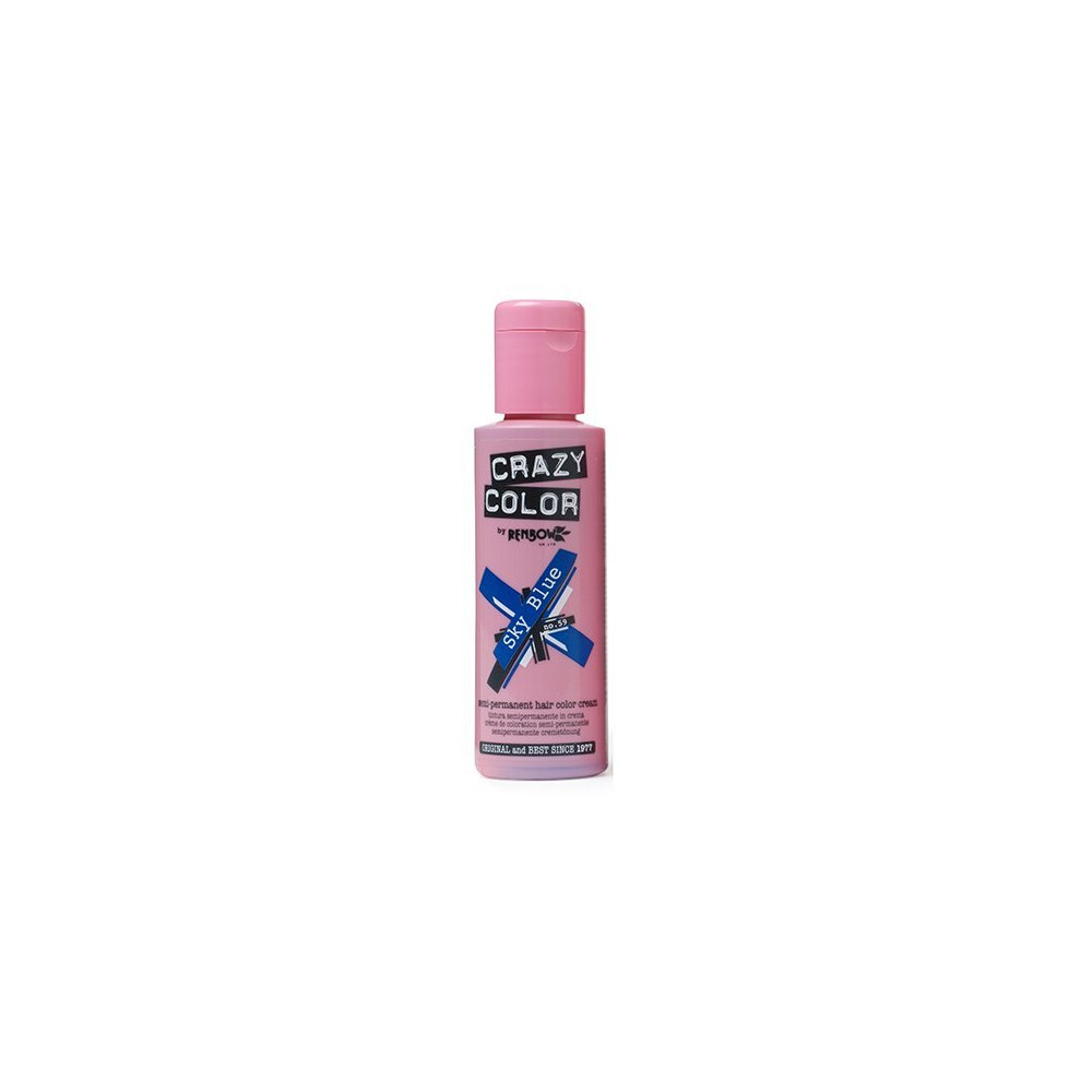 Renbow Blue Crazy Color Semi-Permanent Hair Color Dye Sky 59 Â 100Ml