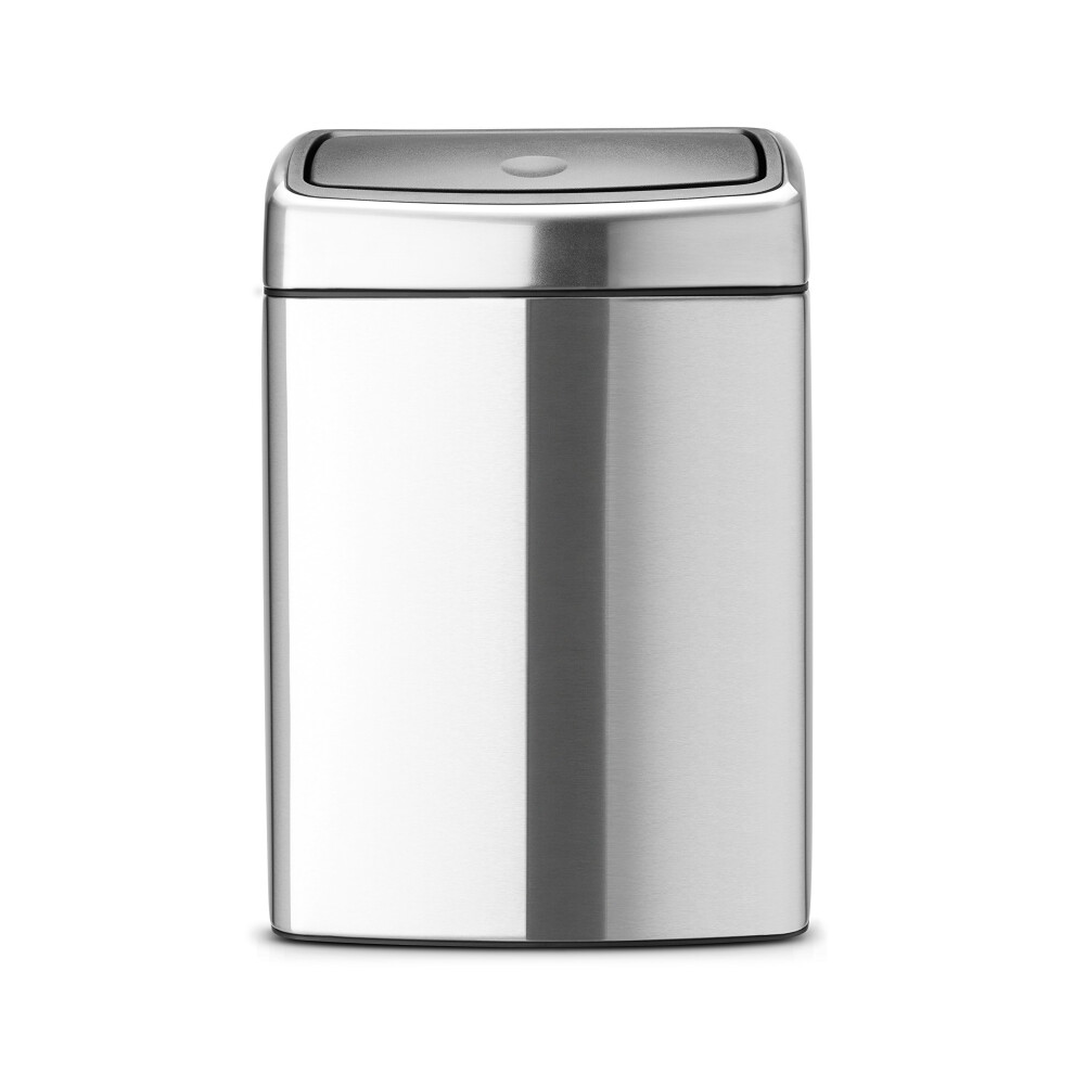 Brabantia Rectangular Touch Bin, 10 L - Fingerprint Proof Matt Steel