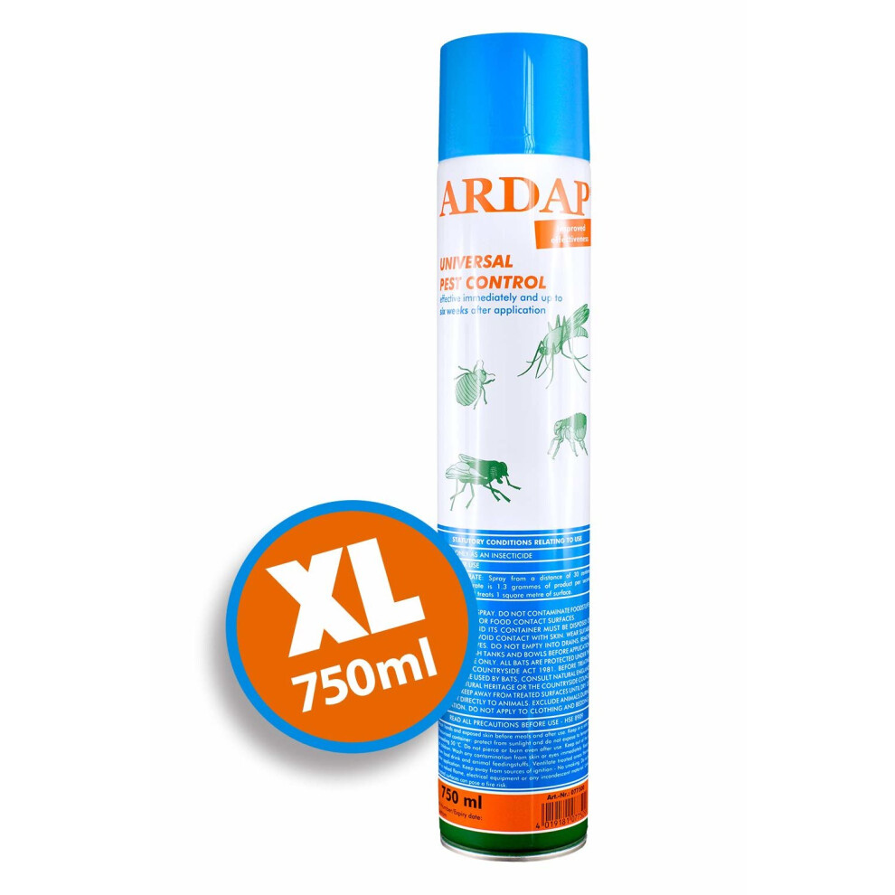 Ardap Pest control spray 750ml, XL bottle, Flea spray, Insect and bug killer for household and outdoor, Immediate and Long lasting effect | Made in...