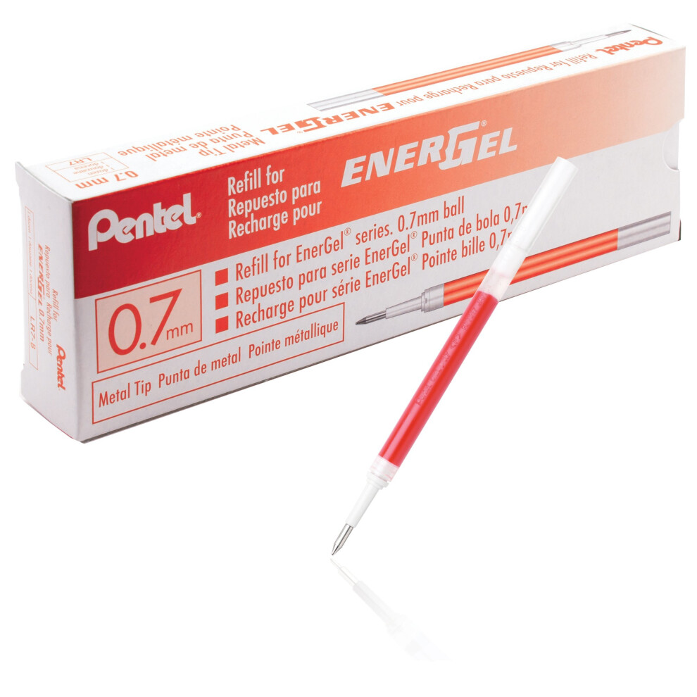 Pentel LR7-B Refillable Cartridge for EnerGel-Pens 0.35 mm, Pack of 12 Red