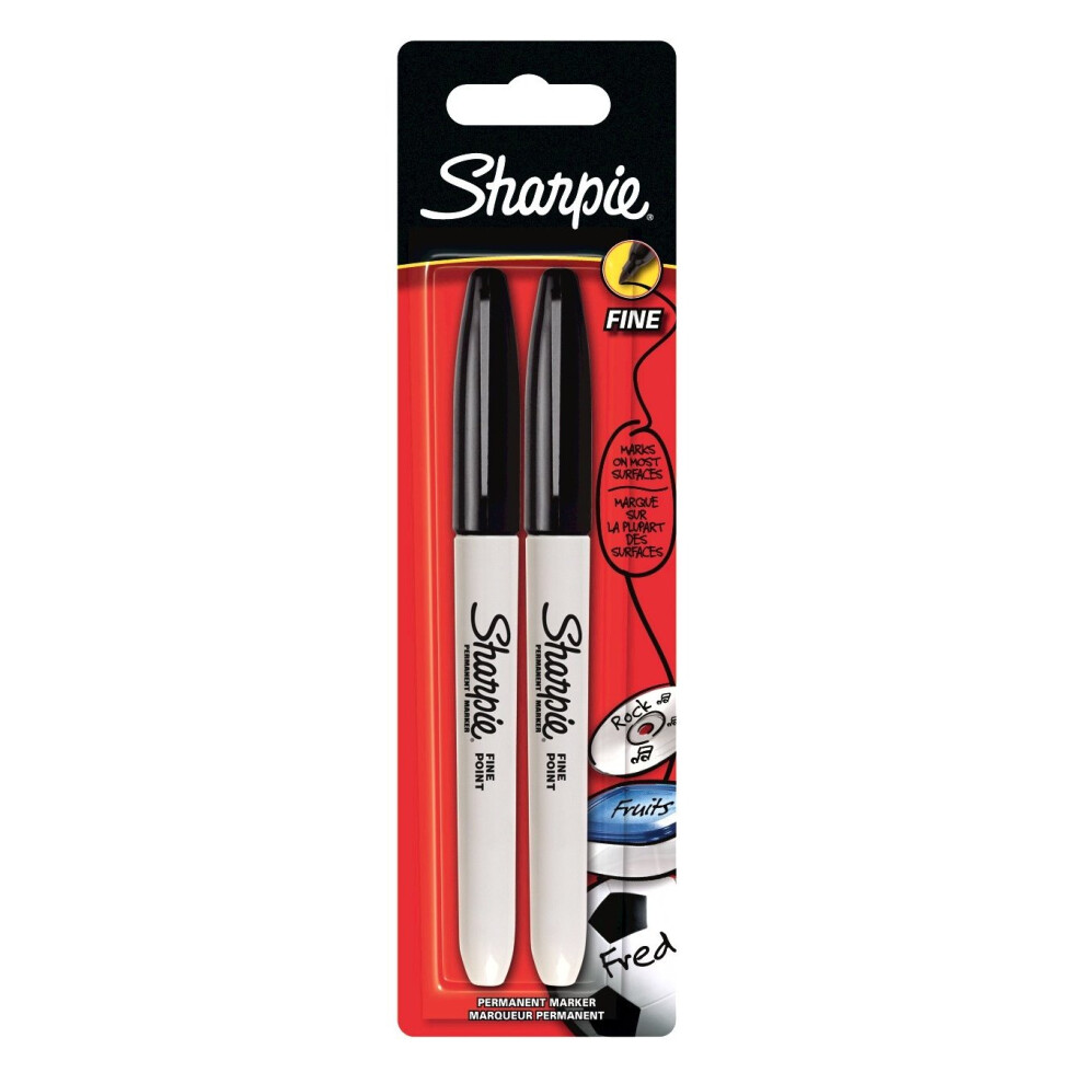 Sharpie Fine Point Permanent Marker - Black, Pack of 2