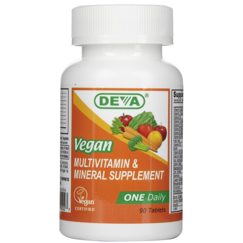 Deva, Complément Multivitaminé et Minéral Végétalien, Une Quotidienne, 90 Comprimés Enrobés