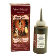 Henne Color Auburn Henna Hair Colouring Cream 90 ml - Enhances Natural Color, Adds Shine & Volume, Blends Grey, Plant Extracts (NJD-LHAU3)