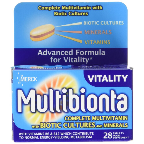 Seven Seas Seven Seas Multibionta Vitality, Multivitamin with Biotic Cultures, 28 Tablets
