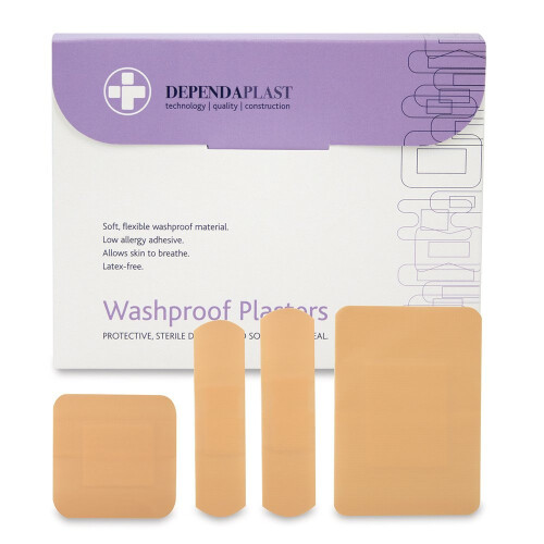 Reliance Medical Assorted Sizes Dependaplast Washproof Plasters - Pack of 100