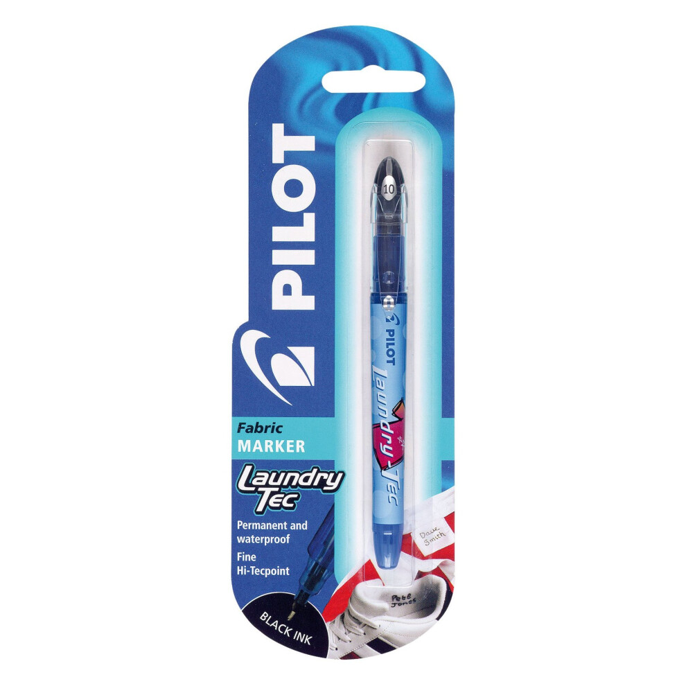 1 X BLACK INK FINE PILOT LAUNDRY TEC FABRIC MARKER PEN