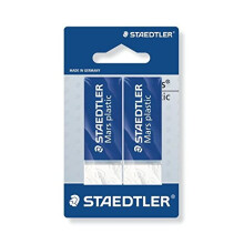 Staedtler Mars Plastic 526 50 BK2D Rubber Phthalate And Latex Free – Pack of 2 On Blister Card, White
