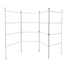 JVL Caravan Indoor/Outdoor Four Panel Folding Clothes Airer Laundry Dryer, Plastic/Metal, White