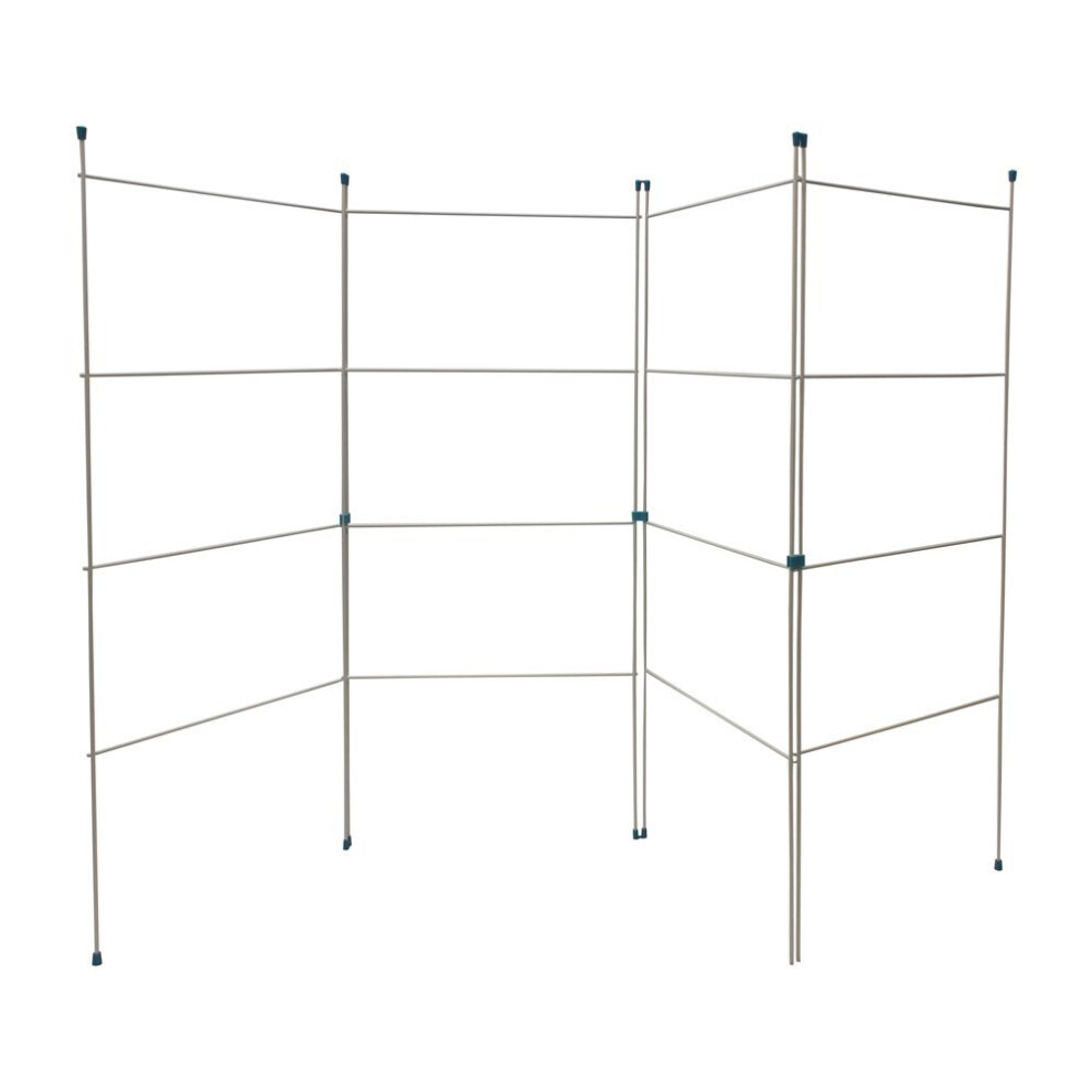 JVL Caravan Indoor/Outdoor Four Panel Folding Clothes Airer Laundry Dryer, Plastic/Metal, White