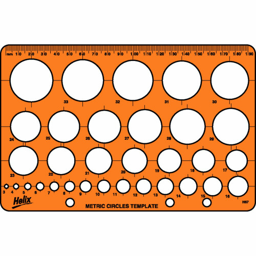 Helix Circle Stencil Template - Translucent Orange