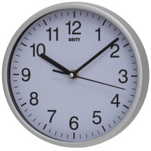 Unity Radcliffe Silent Sweep Wall Clock, Silver