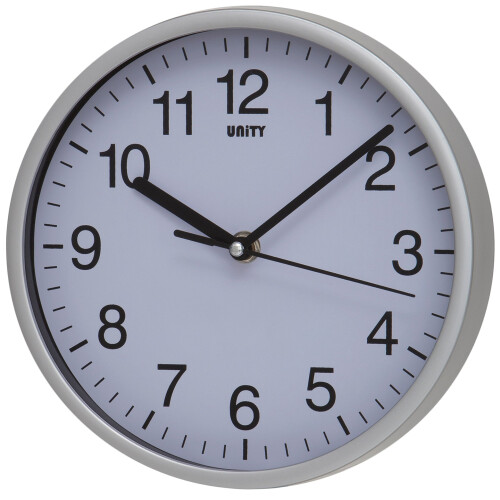 Unity Radcliffe Silent Sweep Wall Clock, Silver