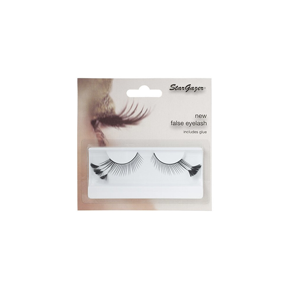 Stargazer Feather Eye Lashes style 44, synthetic lash pair includes glue.