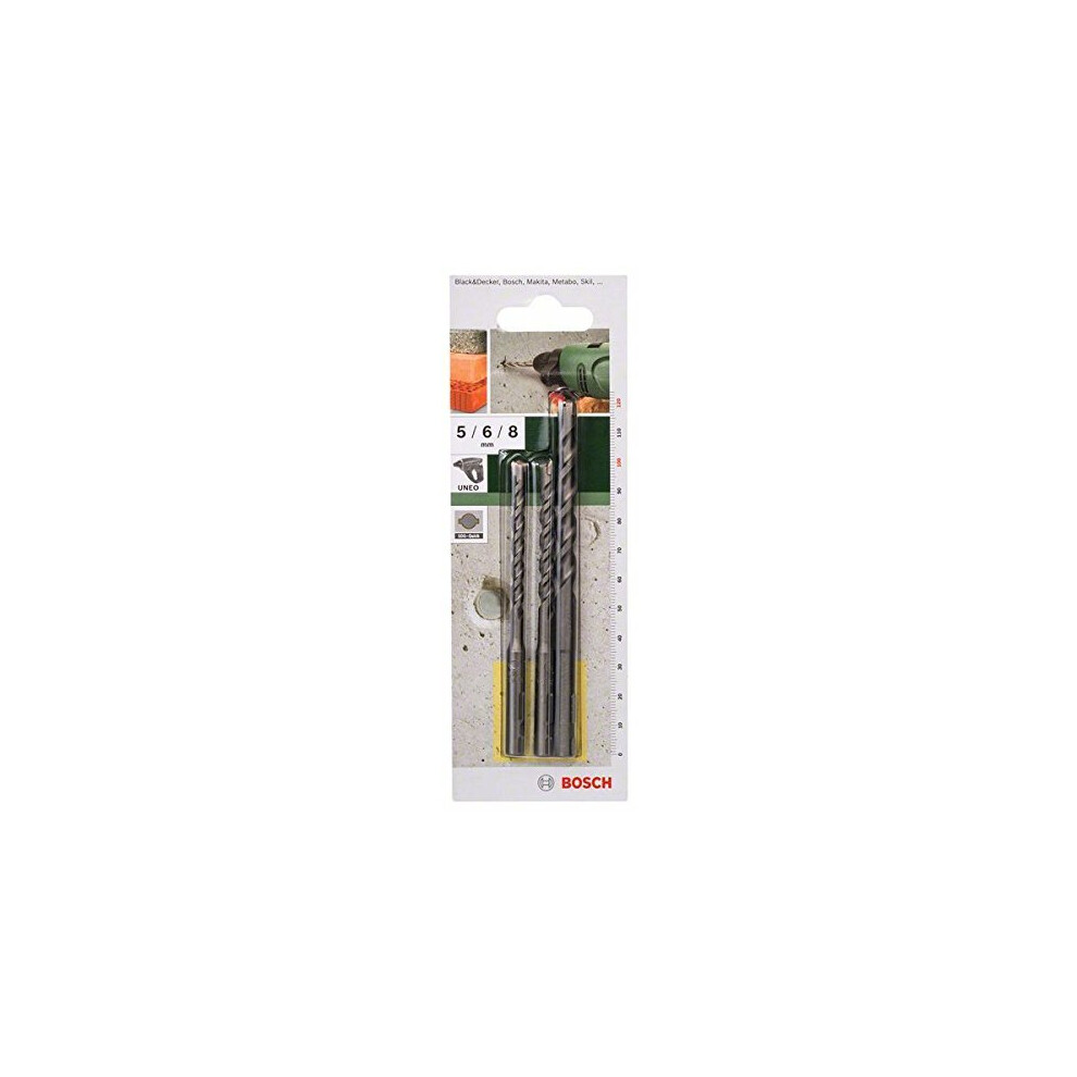 Bosch 2609256908 SDS-Quick Concrete Drill Bit-Set, 0 V, Grey, 5/6/8 mm