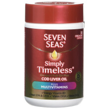 Seven Seas Omega-3 Fish Oil Plus Cod Liver Oil Plus Multivitamin (30 capsules) - Supports Heart, Brain & Vision - C-530592