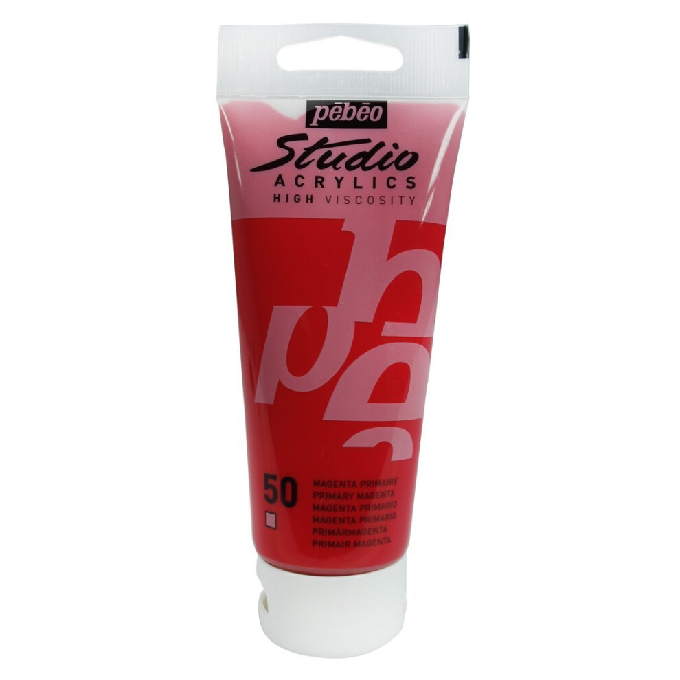 Pebeo Studio Acrylics Fine, 831-050, Vernice Acrilica, Primer Magenta, 100 Ml-image