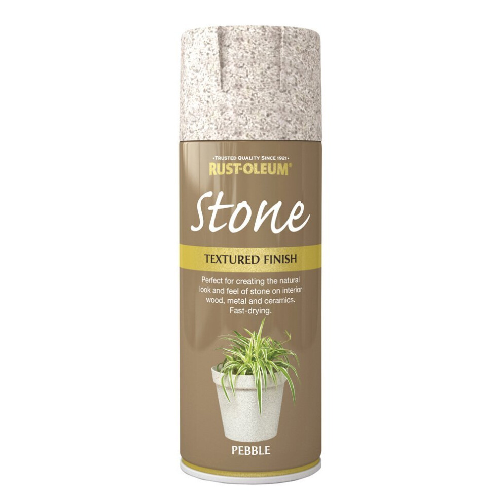 Rust-Oleum 400ml Stone Spray Paint - Pebble | Faux Stone Finish, Excellent Coverage, Interior Use, C-1