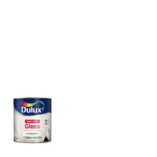 Dulux Dulux Non Drip Gloss Paint, 750 ml - Pure Brilliant White 1