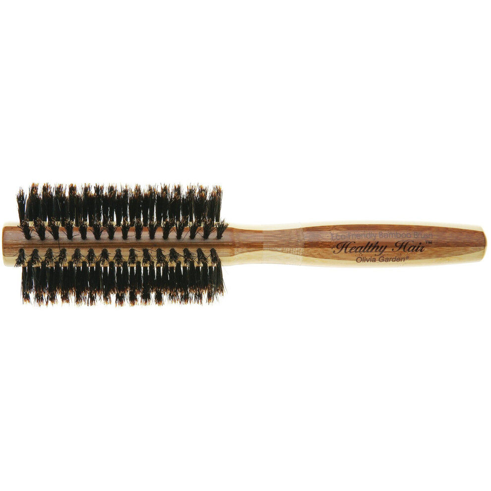 Olivia Garden Healthy Hairâ¢ Bamboo Boar Thermal Round Brush 20mm - Eco-Friendly Wood Hairbrush with 100% Boar Bristles for Smooth Hair