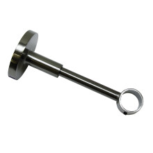 Gardinia Bracket with Mounting Plate for Curtain Rods, 1-Rod Holder, Closed, Mounting Kit Included, Chicago Series, 20 mm Diameter, Titanium