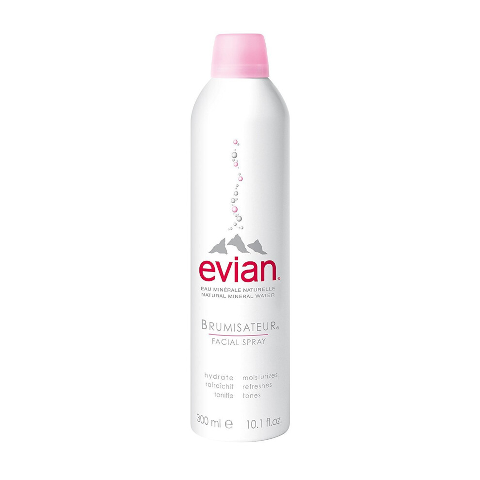 Evian Brumisateur Facial Spray 300 ml - Mineral-Rich Ultra-Fine Cooling Mist for Hydration, Makeup Setting, Hypoallergenic (EV150029)