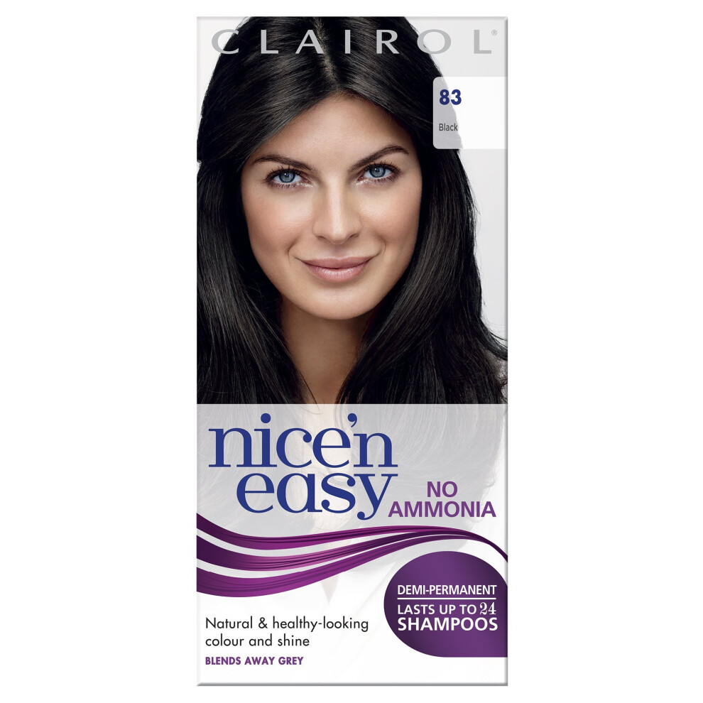 Clairol Nice'n Easy Semi-Permanent Hair Dye No Ammonia 83 Natural Black