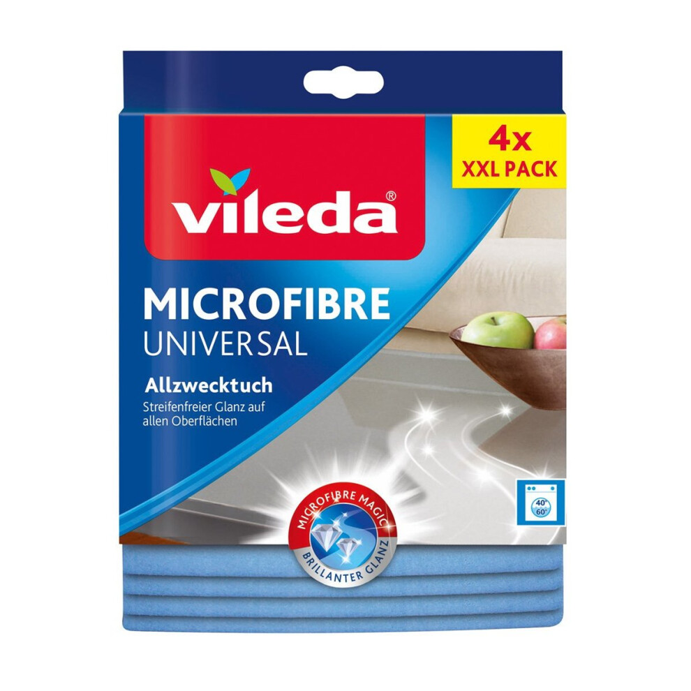 Vileda Universal Multi-Purpose Microfibre Cloth, 4er Packung