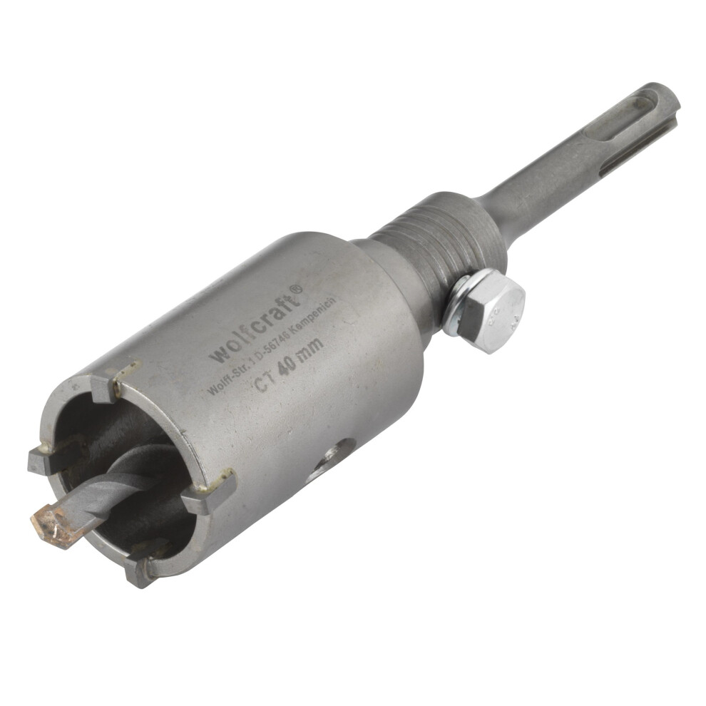 Wolfcraft 5480000 40mm Hollow Annular Bit CT with SDS Plus Adapter Impact and Shock Resistant