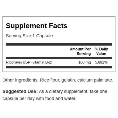 Swanson, Riboflavin, 100 mg, 100 Kapseln 2
