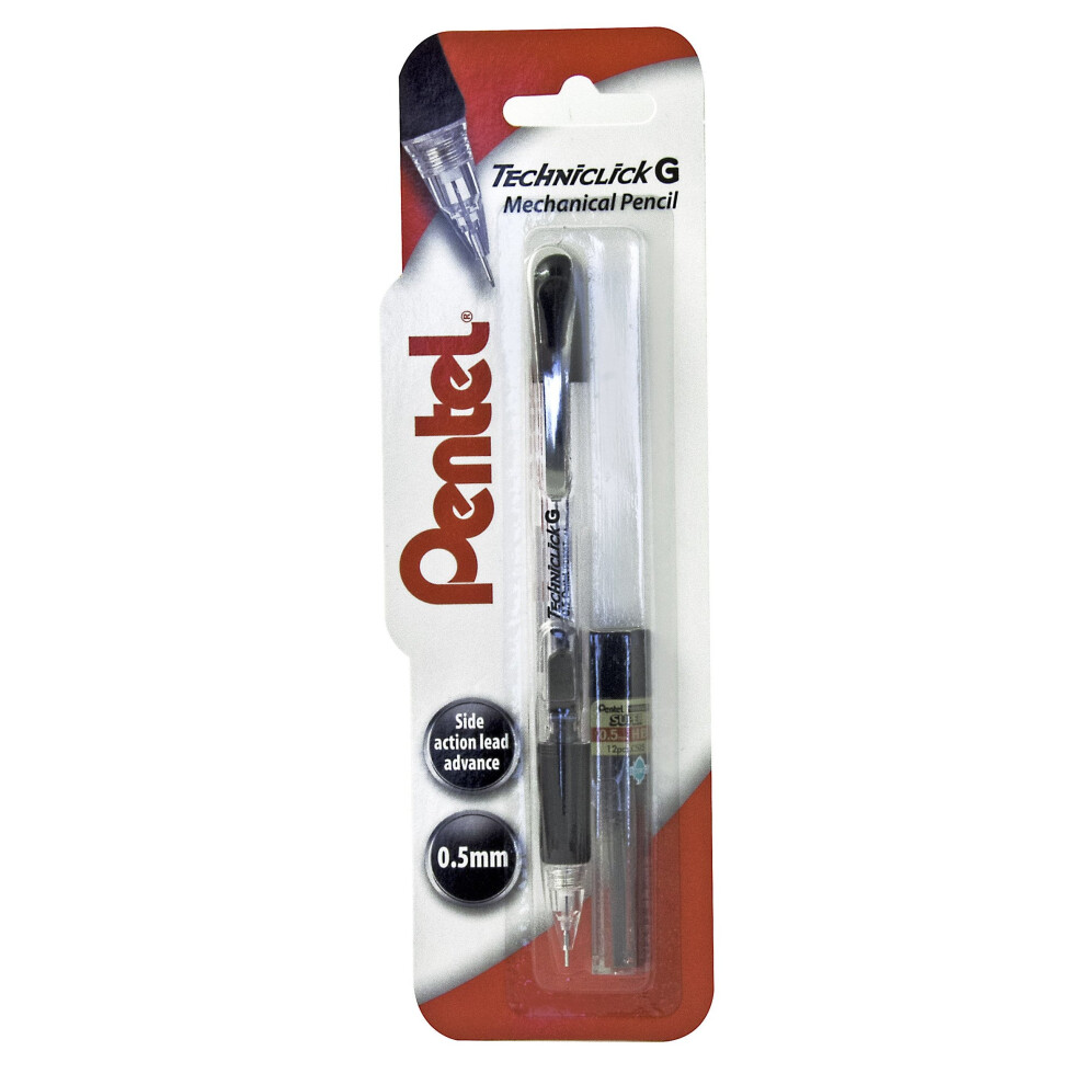 Pentel Techniclick G Mechanical Pencil, 0.5mm tip, Black trim & ink colour