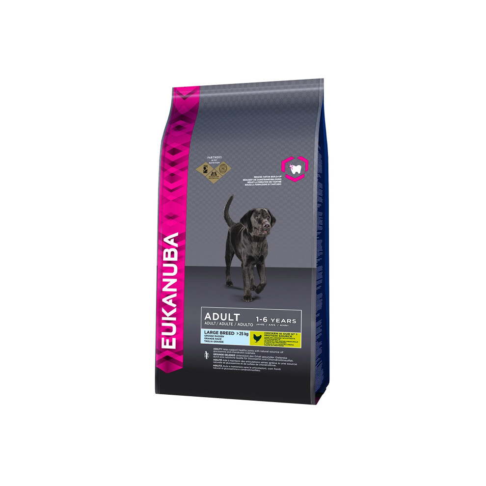 Eukanuba Adult Dog Food for Large Dogs Rich in Fresh Chicken for the Optimal Body Condition of Your Dog, 3 kg