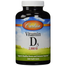 Carlson, Vitamin D3, 50 mcg (2.000 IE), 360 Softgels