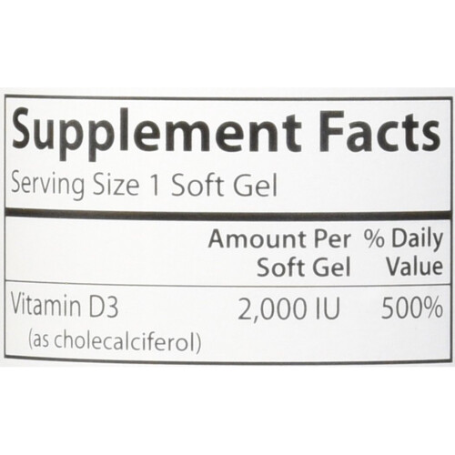 Carlson, Vitamine D3, 50 mcg (2 000 UI), 360 Softgels 2