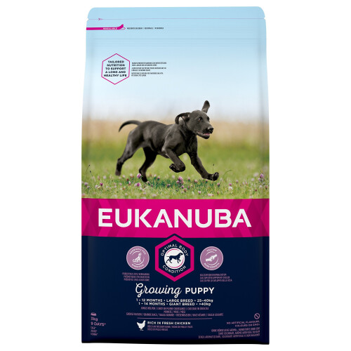 Eukanuba Eukanuba Puppy Dog Food For Large Dogs Rich In Fresh Chicken For the Optimal Body Condition of Your Dog 3kg