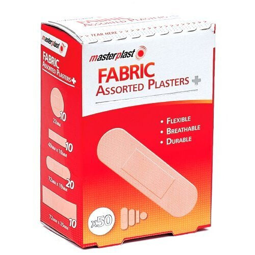 50 pack of assorted sized fabric plasters