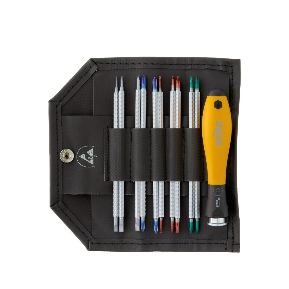 Wiha SYSTEM 4 SoftFinish ESD Interchangeable Screwdriver Set, 12 Piece