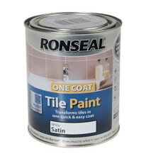 Ronseal One Coat Tile Paint White Satin 750ml