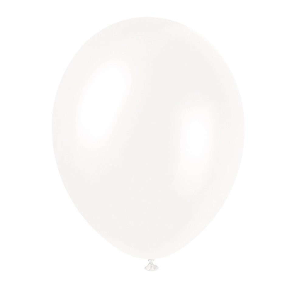 Unique Party  80061  - 12" Pearlised Latex Iridescent White Balloons, Pack of 8