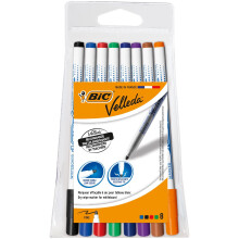 BIC Velleda 1721 Whiteboard Pens - Assorted Colours, Pouch of 8