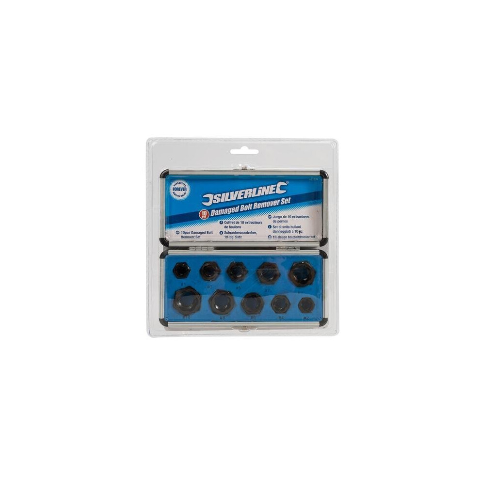 Silverline 467893 Damaged Bolt Remover Set, 10-Piece