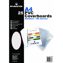 PAVO A4 180 Micron PVC Glass Cover - Clear (Pack of 25)