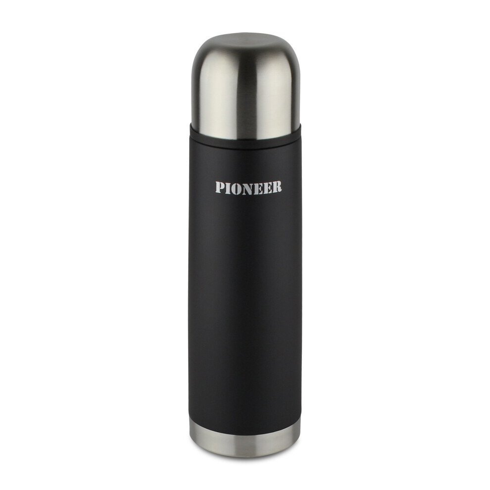 Pioneer Stainless Steel Vacuum Insulated Leak-Proof Flask 8 Hours Hot 24 Hours Cold, Black, 500 ml-image-OPC-PMXYGJ-NEW